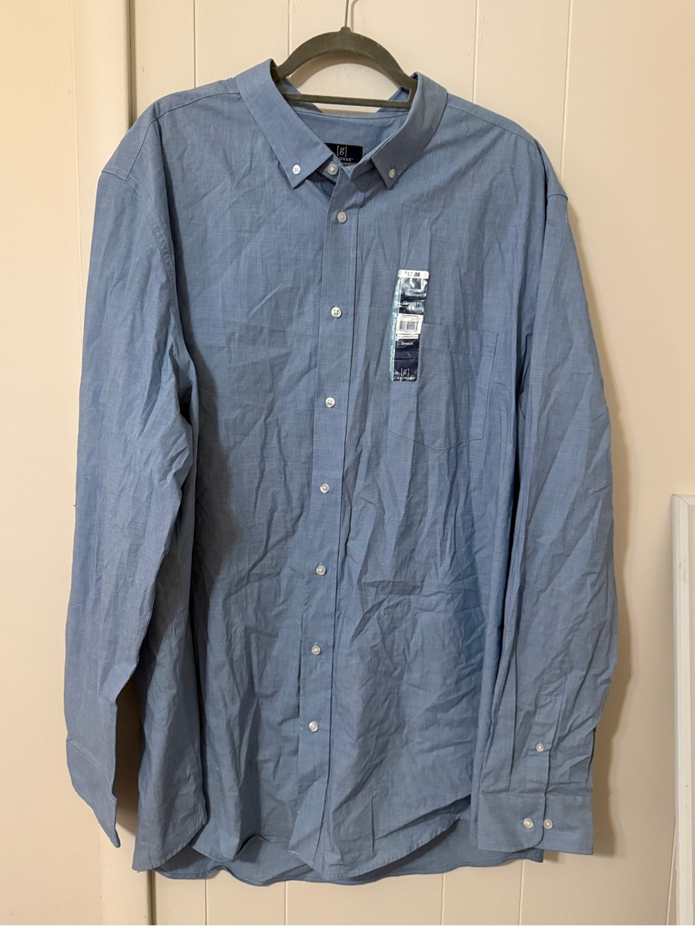 George Men's Blue Button-Down Casual Shirt
